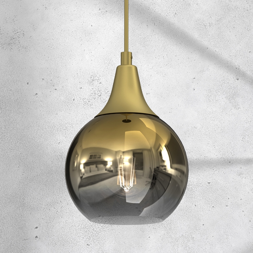 Lampadario a sospensione con filo MONTE 1xE27/60W/230V diametro 15 cm oro