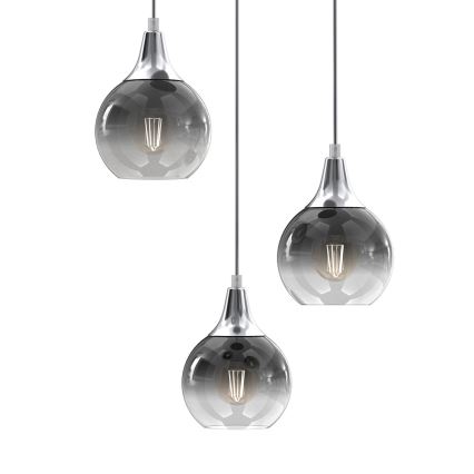 Lampadario a sospensione con filo MONTE 3xE27/60W/230V cromo opaco