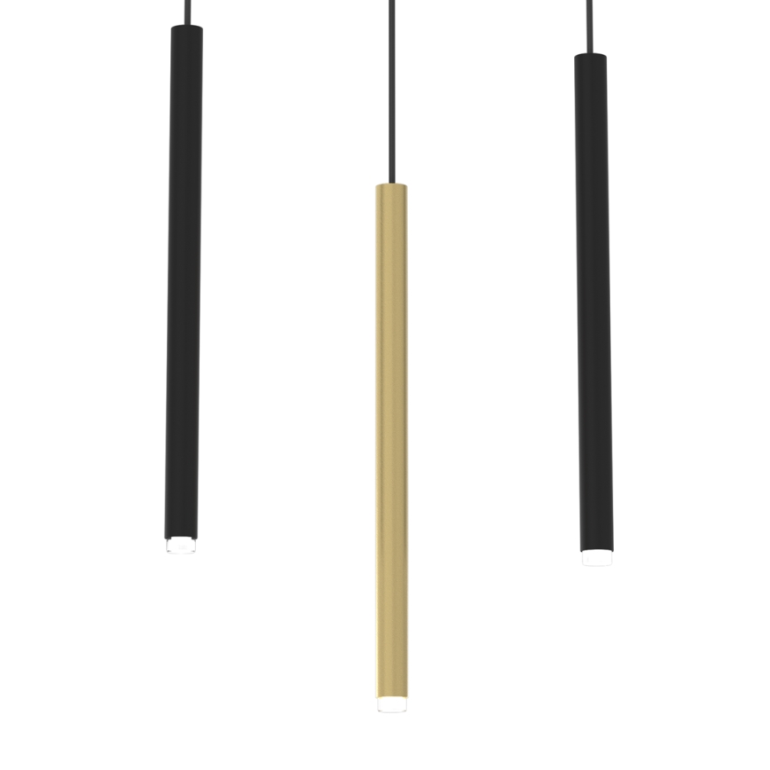 Lampadario a sospensione con filo MONZA 3xG9/8W/230V nero/oro