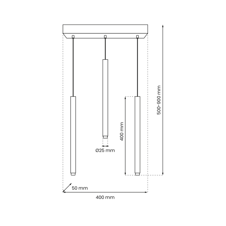 Lampadario a sospensione con filo MONZA 3xG9/8W/230V nero/oro