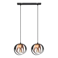 Lampadario a sospensione con filo MOONLIGHT 2xE27/15W/230V nero/rame