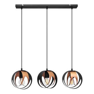Lampadario a sospensione con filo MOONLIGHT 3xE27/15W/230V nero/rame