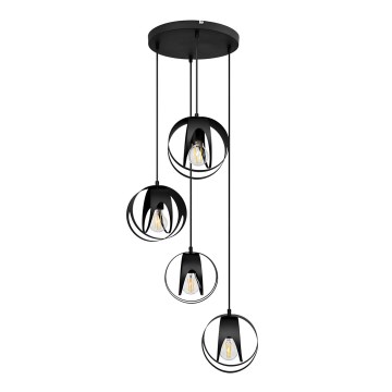 Lampadario a sospensione con filo MOONLIGHT 4xE27/15W/230V nero