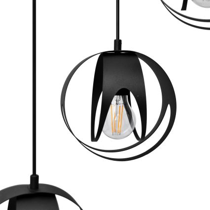 Lampadario a sospensione con filo MOONLIGHT 4xE27/15W/230V nero