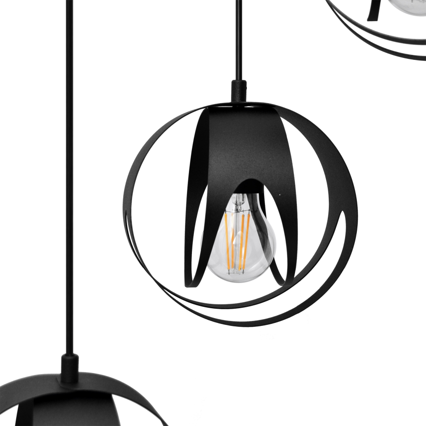 Lampadario a sospensione con filo MOONLIGHT 4xE27/15W/230V nero