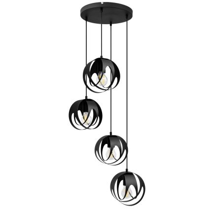 Lampadario a sospensione con filo MOONLIGHT 4xE27/15W/230V nero