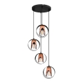 Lampadario a sospensione con filo MOONLIGHT 4xE27/15W/230V nero/rame