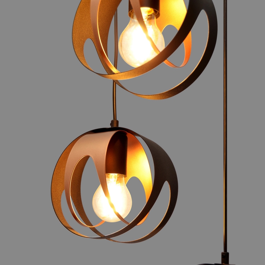 Lampadario a sospensione con filo MOONLIGHT 4xE27/15W/230V nero/rame