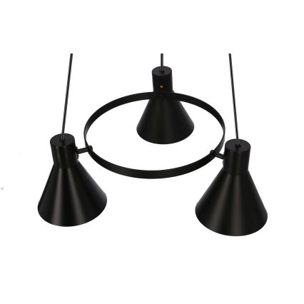 Lampadario a sospensione con filo MORE 3xE27/40W/230V nero