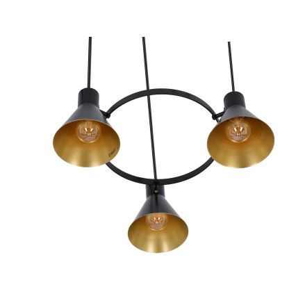 Lampadario a sospensione con filo MORE 3xE27/40W/230V nero