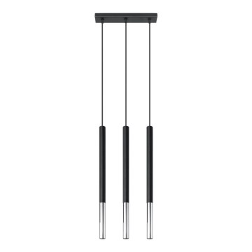 Lampadario a sospensione con filo MOSAIC 3xG9/12W/230V nero/cromo lucido