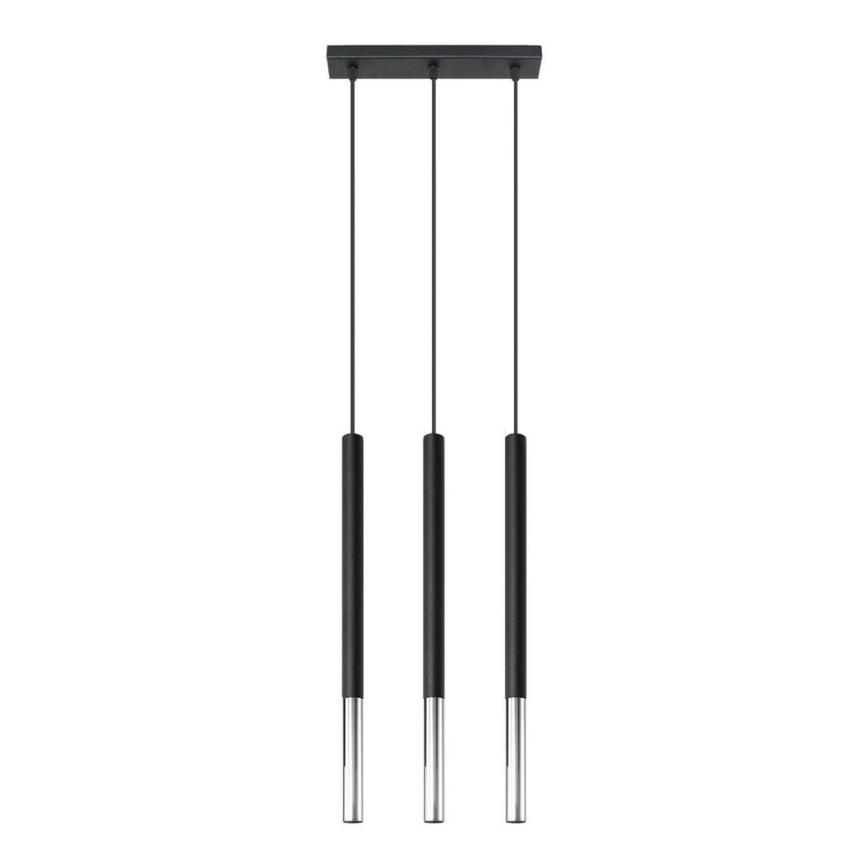 Lampadario a sospensione con filo MOSAIC 3xG9/12W/230V nero/cromo lucido