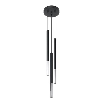 Lampadario a sospensione con filo MOSAIC 3xG9/12W/230V nero/cromo lucido
