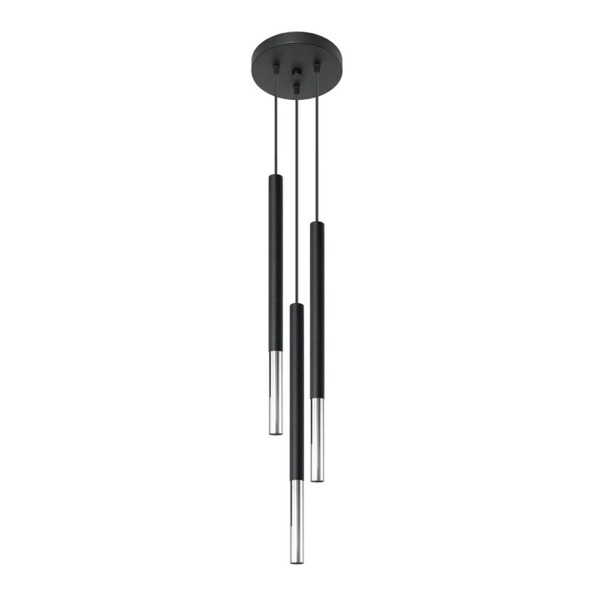 Lampadario a sospensione con filo MOSAIC 3xG9/12W/230V nero/cromo lucido
