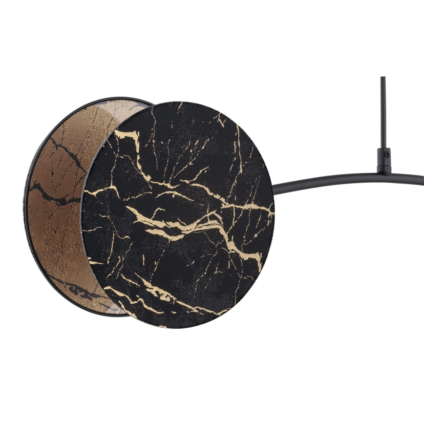 Lampadario a sospensione con filo MOTIF 2xE27/15W/230V nero/oro