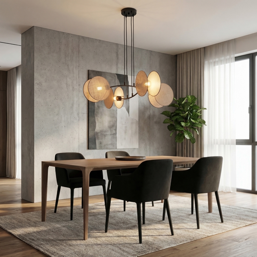 Lampadario a sospensione con filo MOTIF 4xE14/10W/230V beige