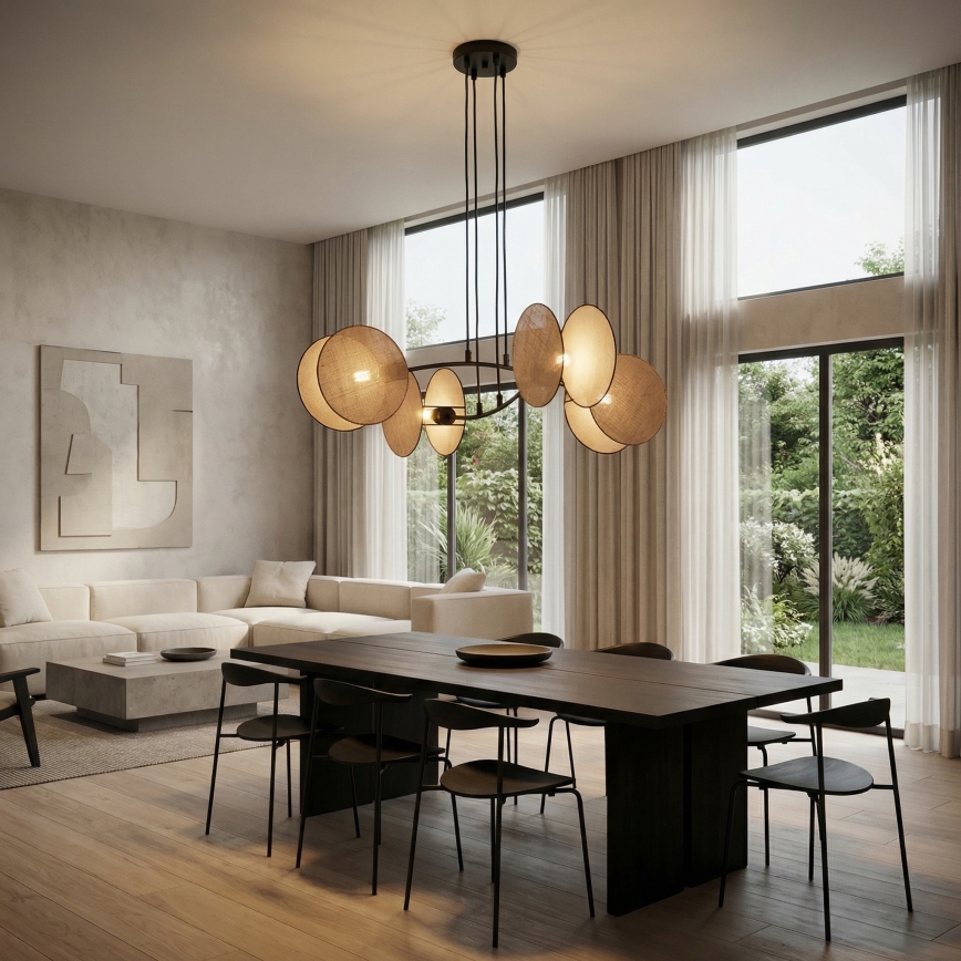 Lampadario a sospensione con filo MOTIF 4xE14/10W/230V beige