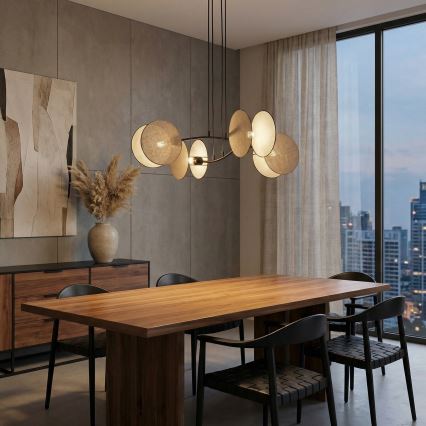 Lampadario a sospensione con filo MOTIF 4xE14/10W/230V beige