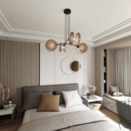 Lampadario a sospensione con filo MOTIF 4xE14/10W/230V beige