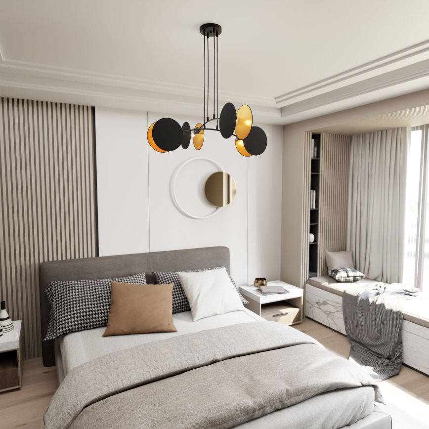 Lampadario a sospensione con filo MOTIF 4xE14/10W/230V nero