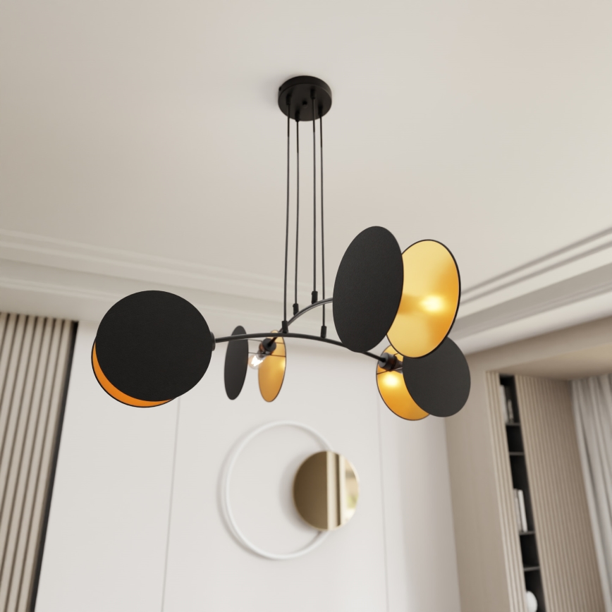 Lampadario a sospensione con filo MOTIF 4xE14/10W/230V nero