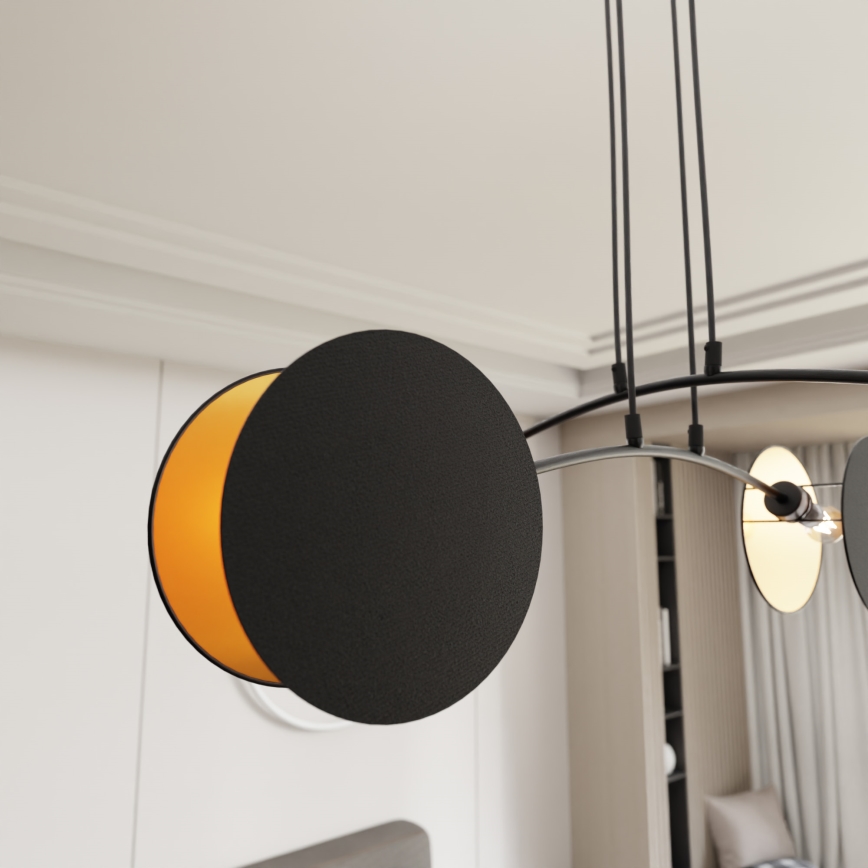 Lampadario a sospensione con filo MOTIF 4xE14/10W/230V nero