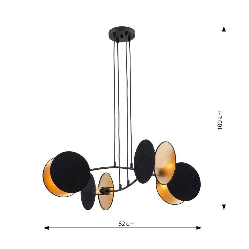 Lampadario a sospensione con filo MOTIF 4xE14/10W/230V nero