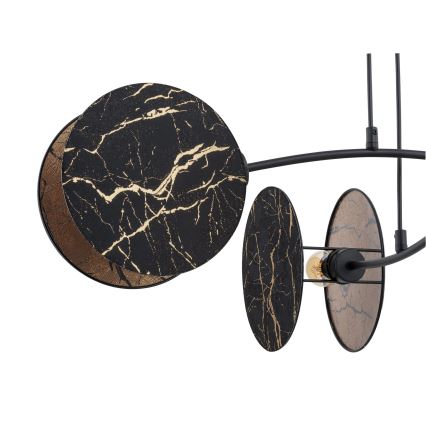 Lampadario a sospensione con filo MOTIF 4xE27/15W/230V nero/oro