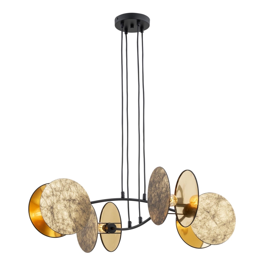 Lampadario a sospensione con filo MOTIF 4xE27/15W/230V oro