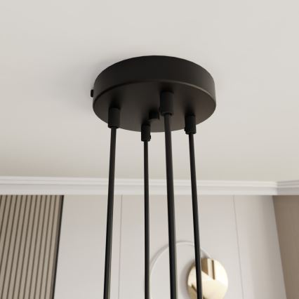 Lampadario a sospensione con filo MOTIF 4xE27/15W/230V oro