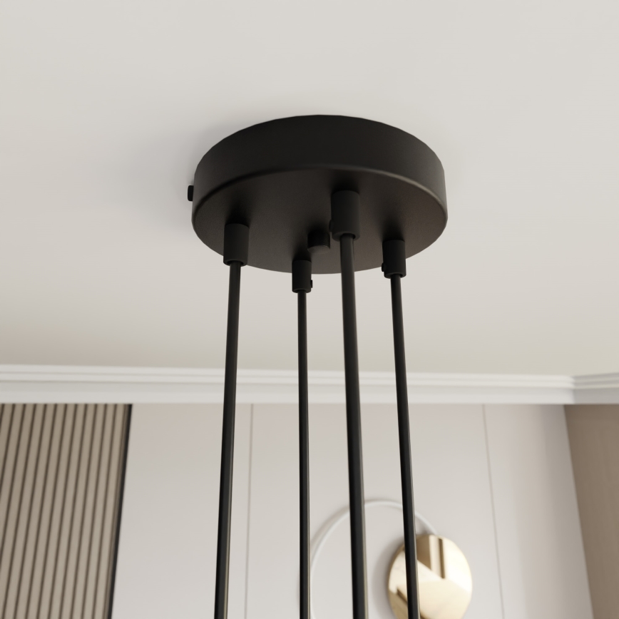 Lampadario a sospensione con filo MOTIF 4xE27/15W/230V oro
