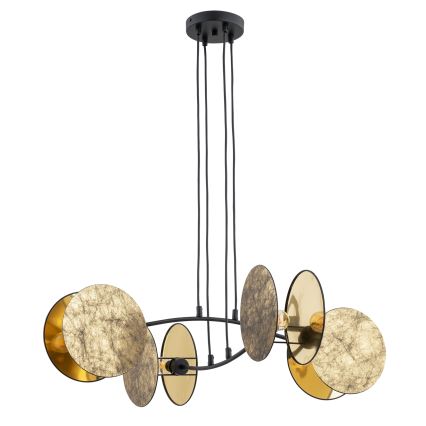 Lampadario a sospensione con filo MOTIF 4xE27/15W/230V oro