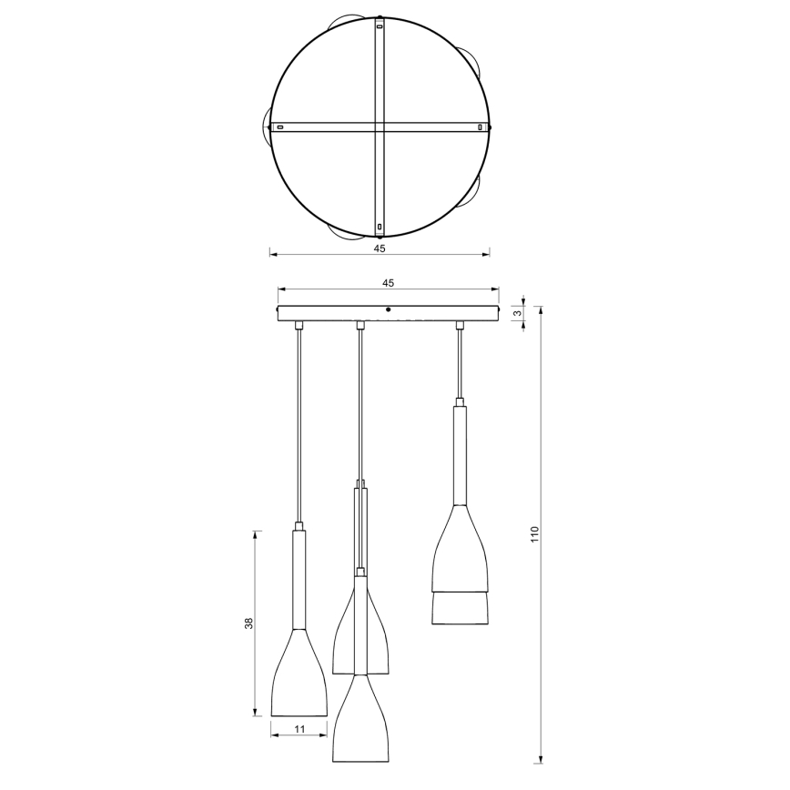 Lampadario a sospensione con filo MUZA 5xE27/15W/230V nero/beige/rame/faggio