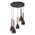Lampadario a sospensione con filo MUZA 5xE27/15W/230V nero/marrone/rame/faggio