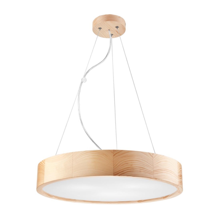 Lampadario a sospensione con filo NATURAL 3xE27/60W/230V ø 47 cm pino