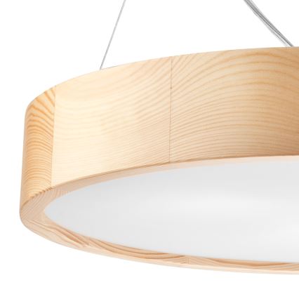 Lampadario a sospensione con filo NATURAL 3xE27/60W/230V ø 47 cm pino