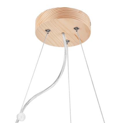 Lampadario a sospensione con filo NATURAL 3xE27/60W/230V ø 47 cm pino