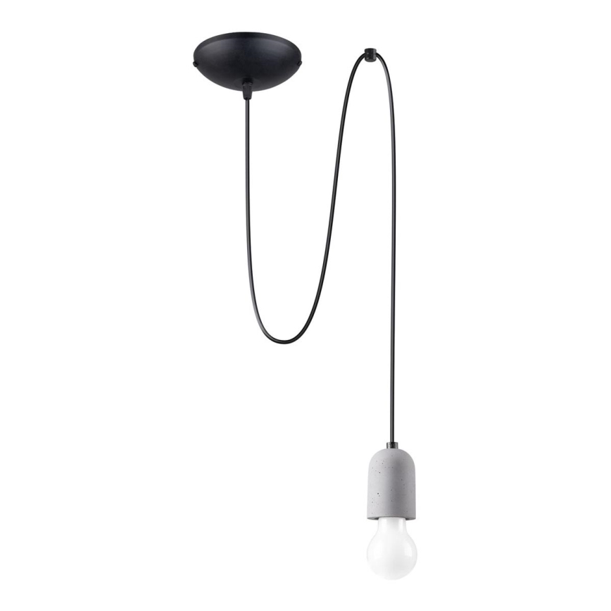 Lampadario a sospensione con filo NESO 1xE27/15W/230V ragno calcestruzzo