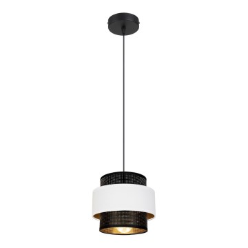 Lampadario a sospensione con filo NESS 1xE27/60W/230V nero/bianco