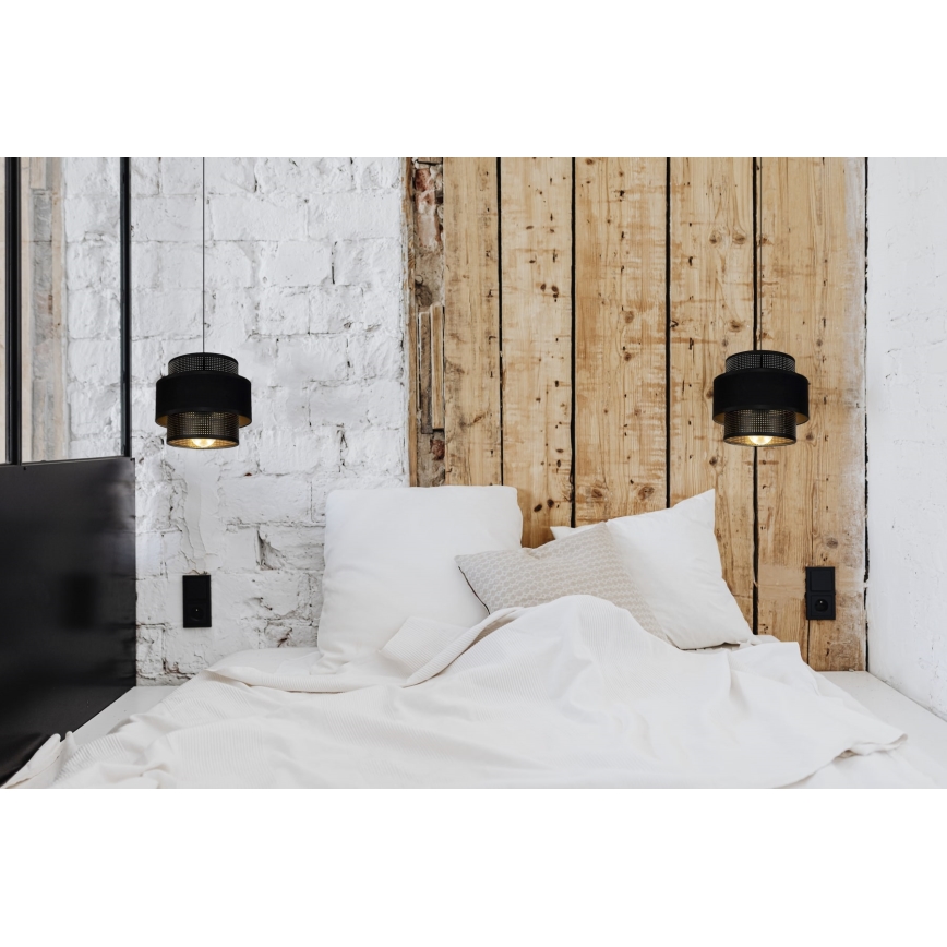 Lampadario a sospensione con filo NESS 1xE27/60W/230V nero