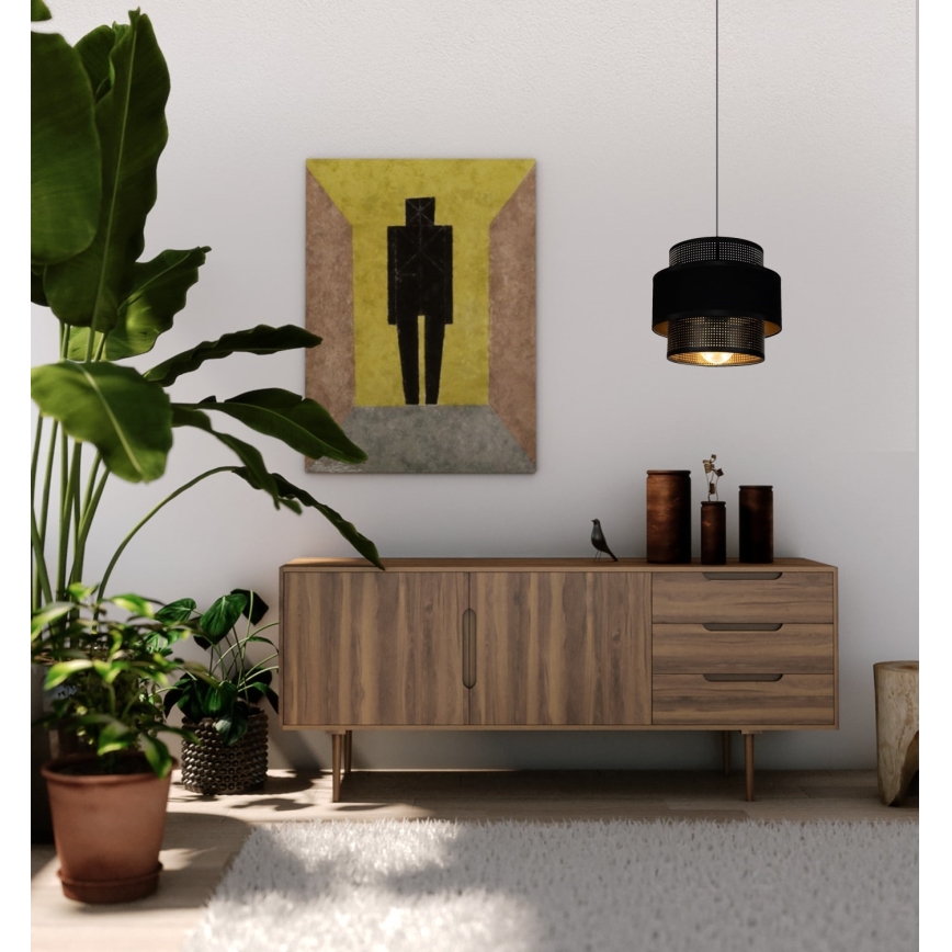 Lampadario a sospensione con filo NESS 1xE27/60W/230V nero