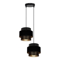 Lampadario a sospensione con filo NESS 2xE27/60W/230V diametro 30 cm nero