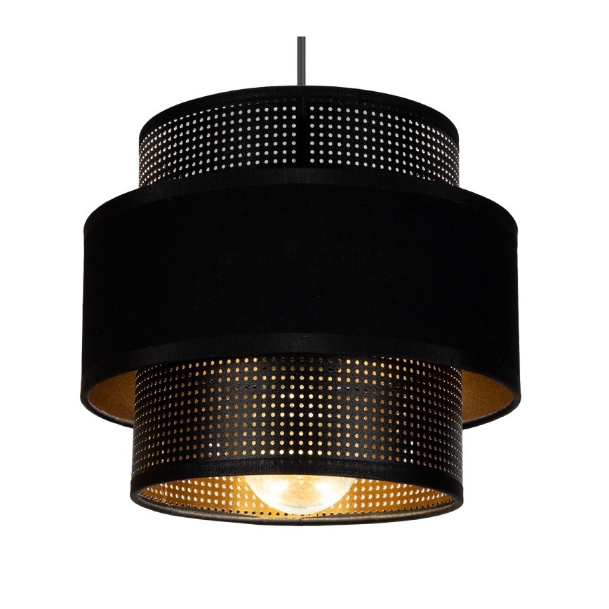 Lampadario a sospensione con filo NESS 3xE27/60W/230V ragno nero
