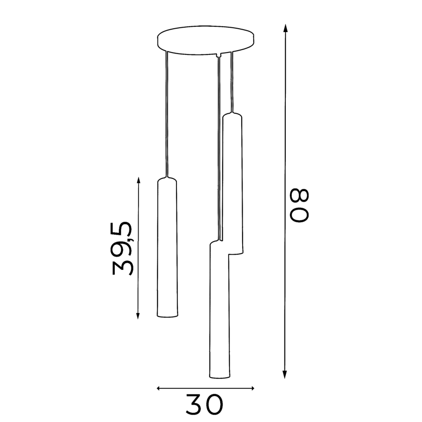 Lampadario a sospensione con filo NEST 3xGU10/8W/230V bianco/cromo lucido