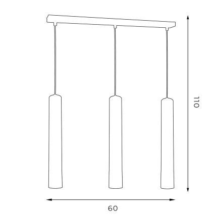 Lampadario a sospensione con filo NEST 3xGU10/8W/230V nero/cromo lucido