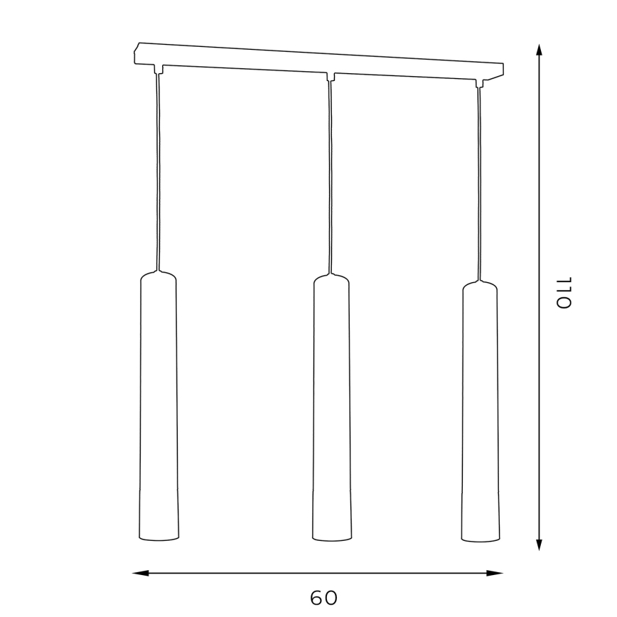 Lampadario a sospensione con filo NEST 3xGU10/8W/230V nero/cromo lucido