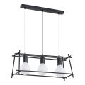 Lampadario a sospensione con filo NETI 3xE27/15W/230V nero
