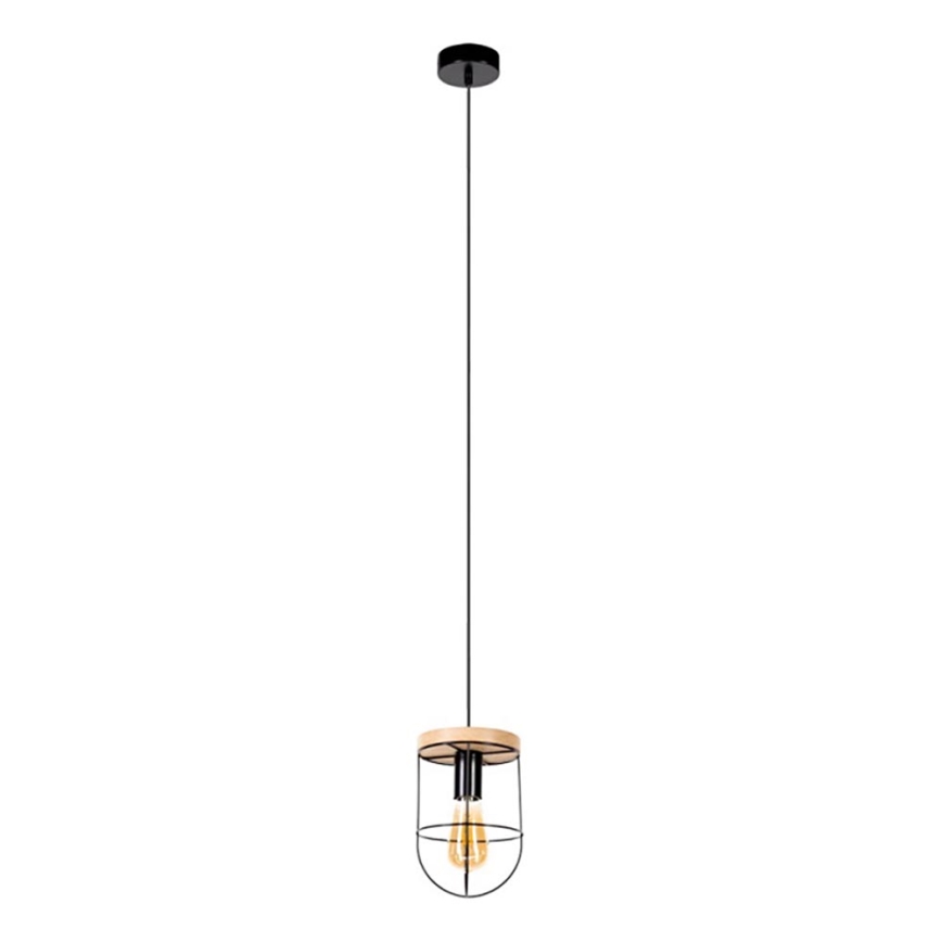 Lampadario a sospensione con filo NETUNO 1xE27/60W/230V quercia