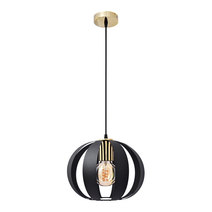 Lampadario a sospensione con filo NEWTON 1xE27/15W/230V nero/oro