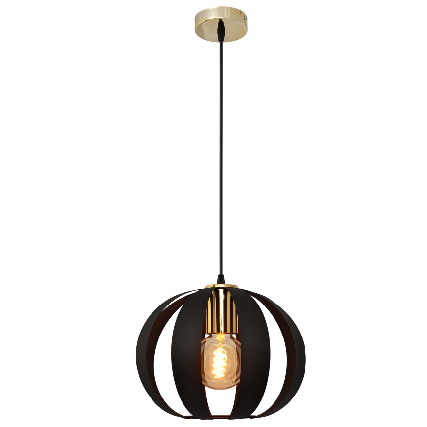 Lampadario a sospensione con filo NEWTON 1xE27/15W/230V nero/oro